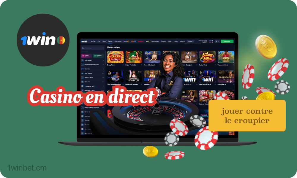 Avec 1win, vous pouvez jouer à des jeux de casino en ligne passionnants avec des croupiers en direct sur votre appareil mobile ou votre ordinateur