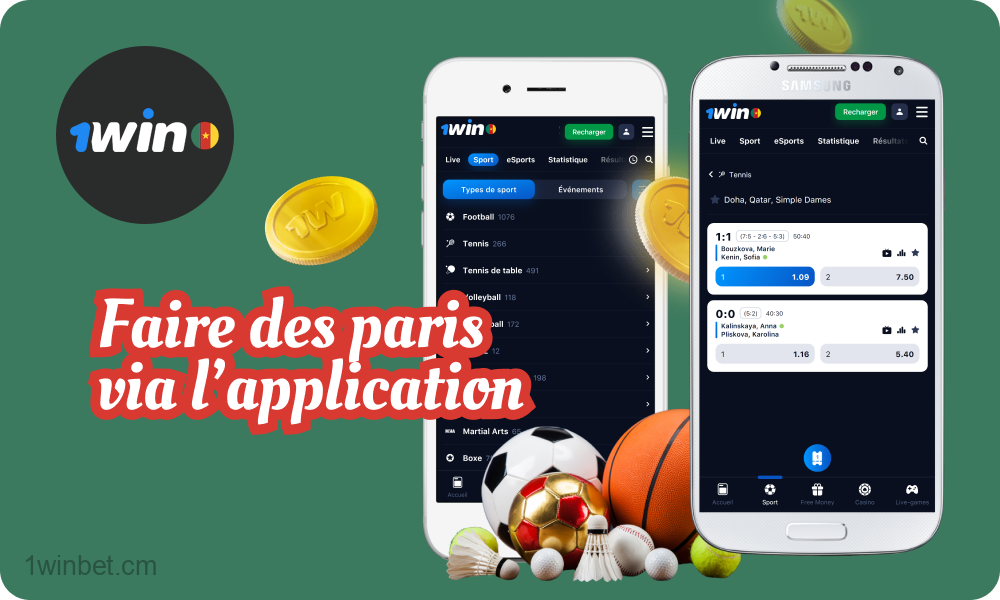 L'application mobile 1win, avec son interface conviviale, permet aux joueurs camerounais de parier sur n'importe quel événement sportif en tout confort, où qu'ils soient