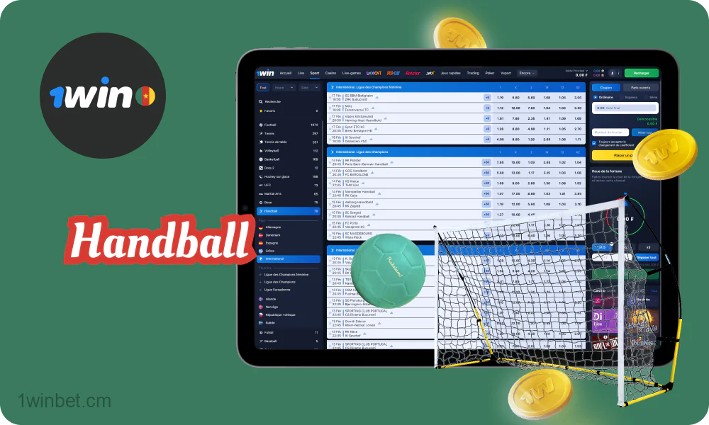 Les utilisateurs de 1win Cameroun peuvent parier sur de nombreux championnats de handball