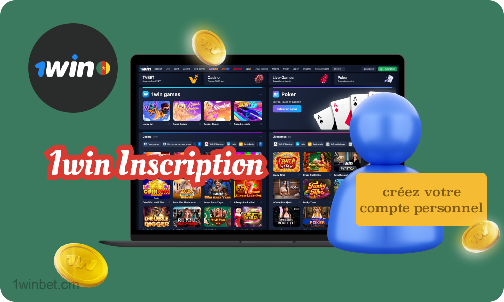 Pour accéder à une variété de jeux de casino et de paris sportifs, les joueurs camerounais doivent s'inscrire sur le site Web ou l'application mobile 1win