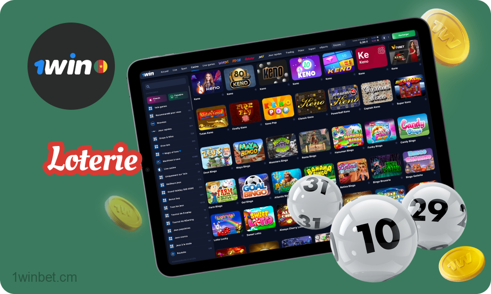 Dans l'onglet Loterie du casino en ligne 1win, les joueurs camerounais peuvent profiter de nombreux jeux passionnants et avoir une chance de gagner de gros prix
