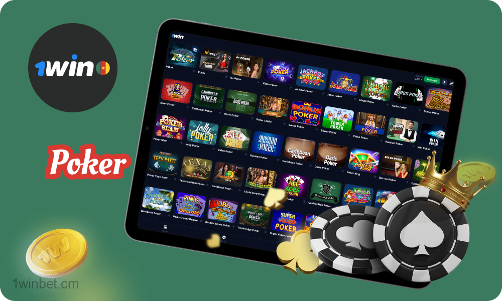 Les joueurs camerounais de 1win casino peuvent jouer au vidéo poker et au poker en ligne sur le site et l'application mobile