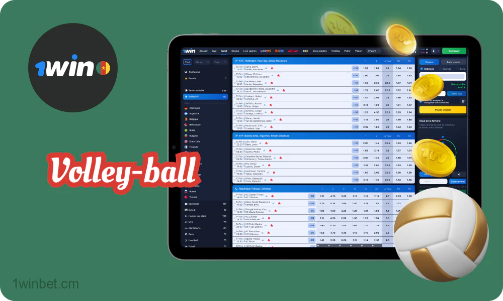 Les joueurs camerounais ont accès à une large gamme de paris sur les matchs du championnat de volley-ball sur le site web et l'application mobile de 1win